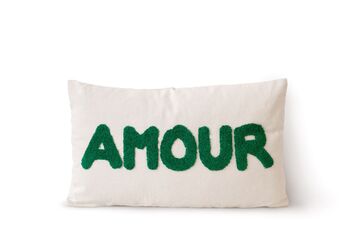 coussin amour vert